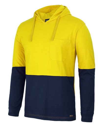 Picture of HI VIS L/S COTTON TEE WITH HOOD