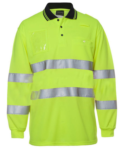 Picture of HI VIS BIO MOTION (D+N) L/S POLO WITH REFLECTIVETAPE
