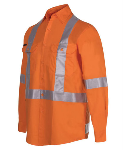 Picture of HI VIS (D+N) L/S 150G CROSS BACK TAPE SHIRT