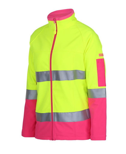 Picture of LADIES HI VIS |D+N| SOFTSHELL JACKET WITH REFLECTIVE TAPE