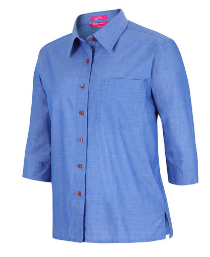 Picture of LADIES ORIGINAL 3/4 INDIGO CHAMBRAY SHIRT