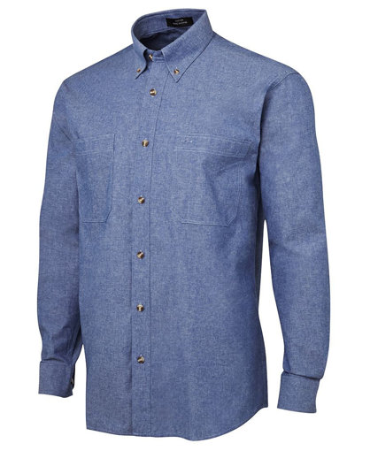 Picture of L/S COTTON CHAMBRAY SHIRT BLUE STITCH