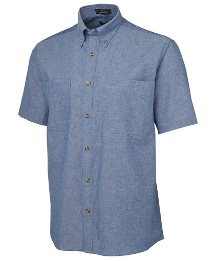 Picture of S/S COTTON CHAMBRAY SHIRT BLUE STITCH