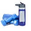 Picture of Sleeve Glass Drink Bottle with Sipper - Blue